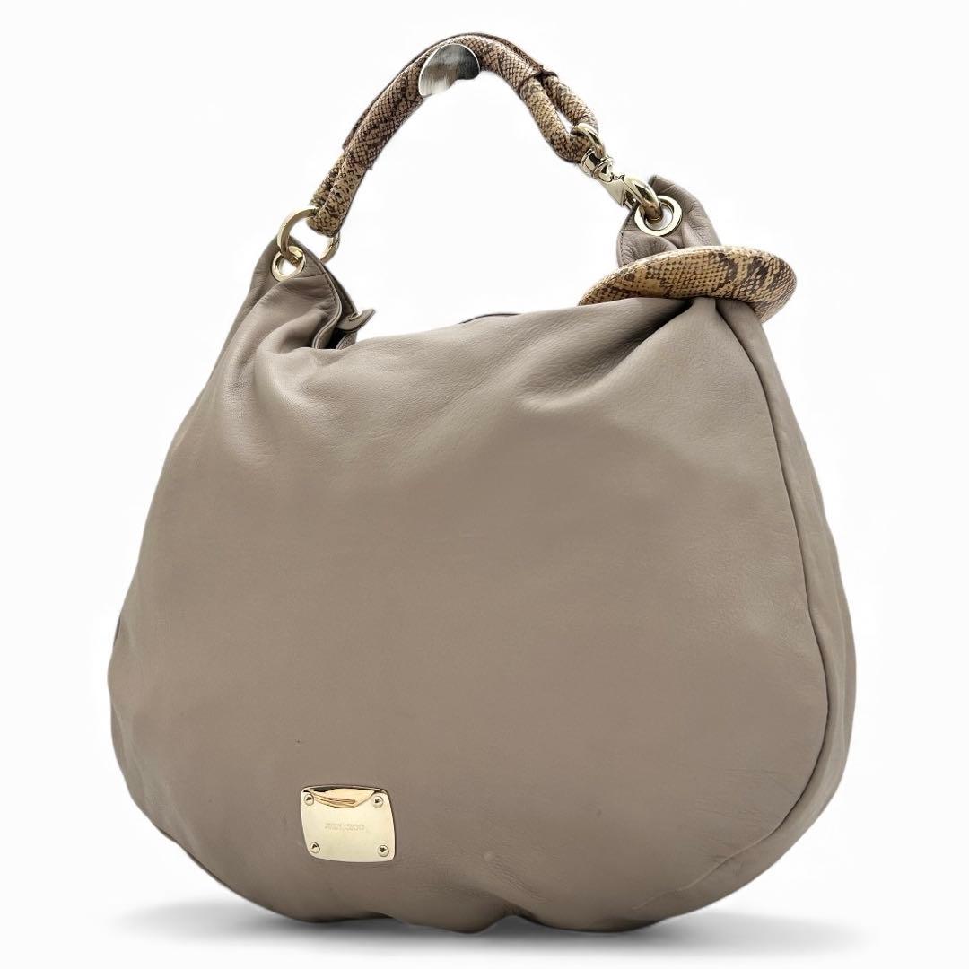 極希少✨　ジミーチュウ　ワンショルダーバッグ　スカイ　レザー　パイソン　ホーボー