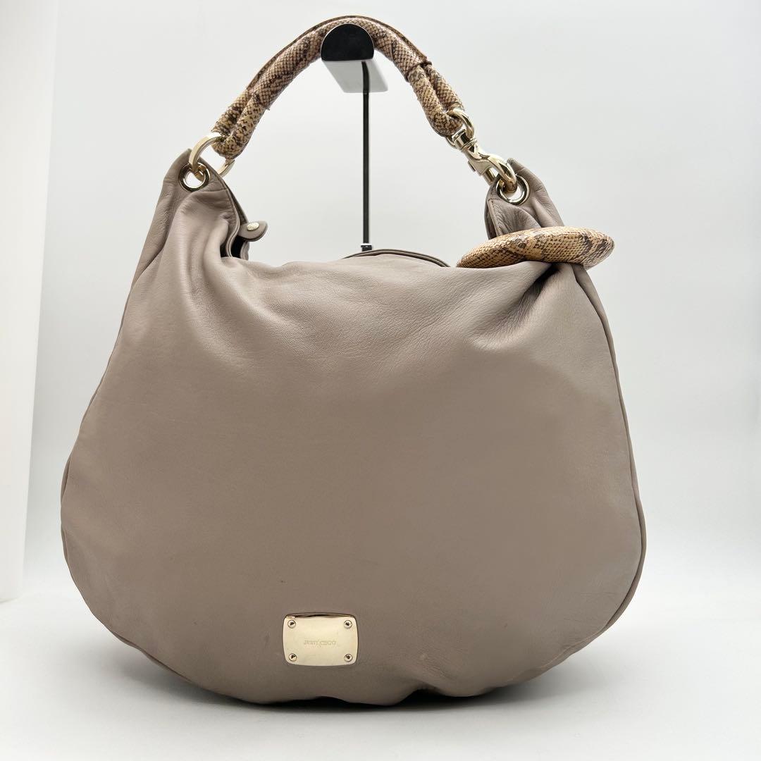 極希少✨　ジミーチュウ　ワンショルダーバッグ　スカイ　レザー　パイソン　ホーボー