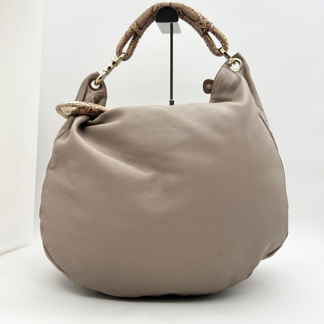 極希少✨　ジミーチュウ　ワンショルダーバッグ　スカイ　レザー　パイソン　ホーボー