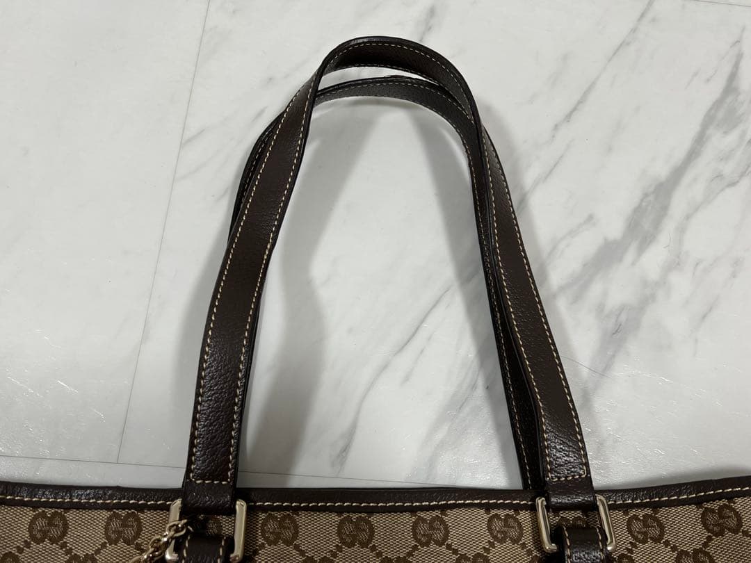 GUCCI グッチ トートバッグ GGキャンバス ブラウン チャーム付　美品