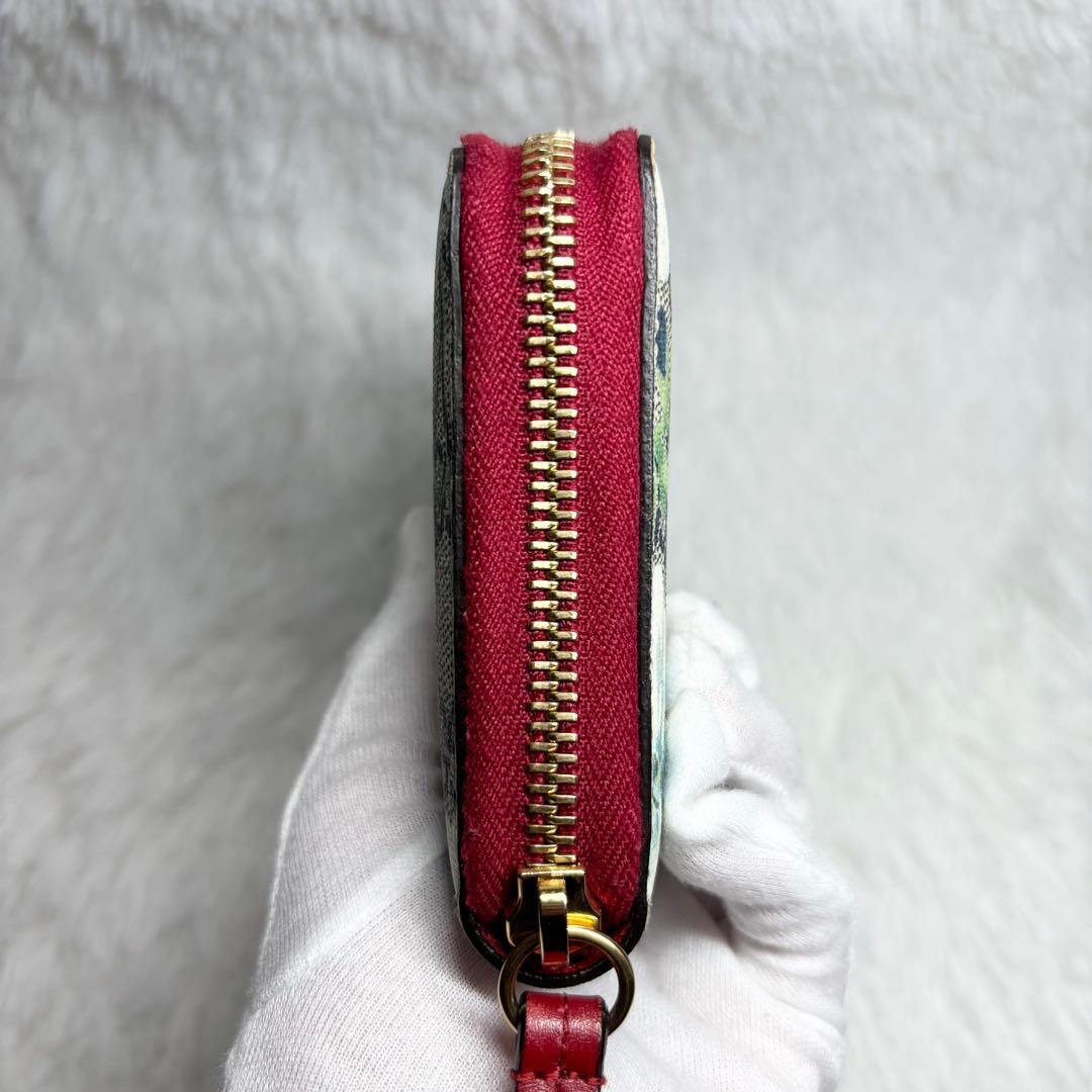 ✨極美品✨ グッチ 長財布 ブルームス GG柄 ラウンドファスナー PVC 花柄