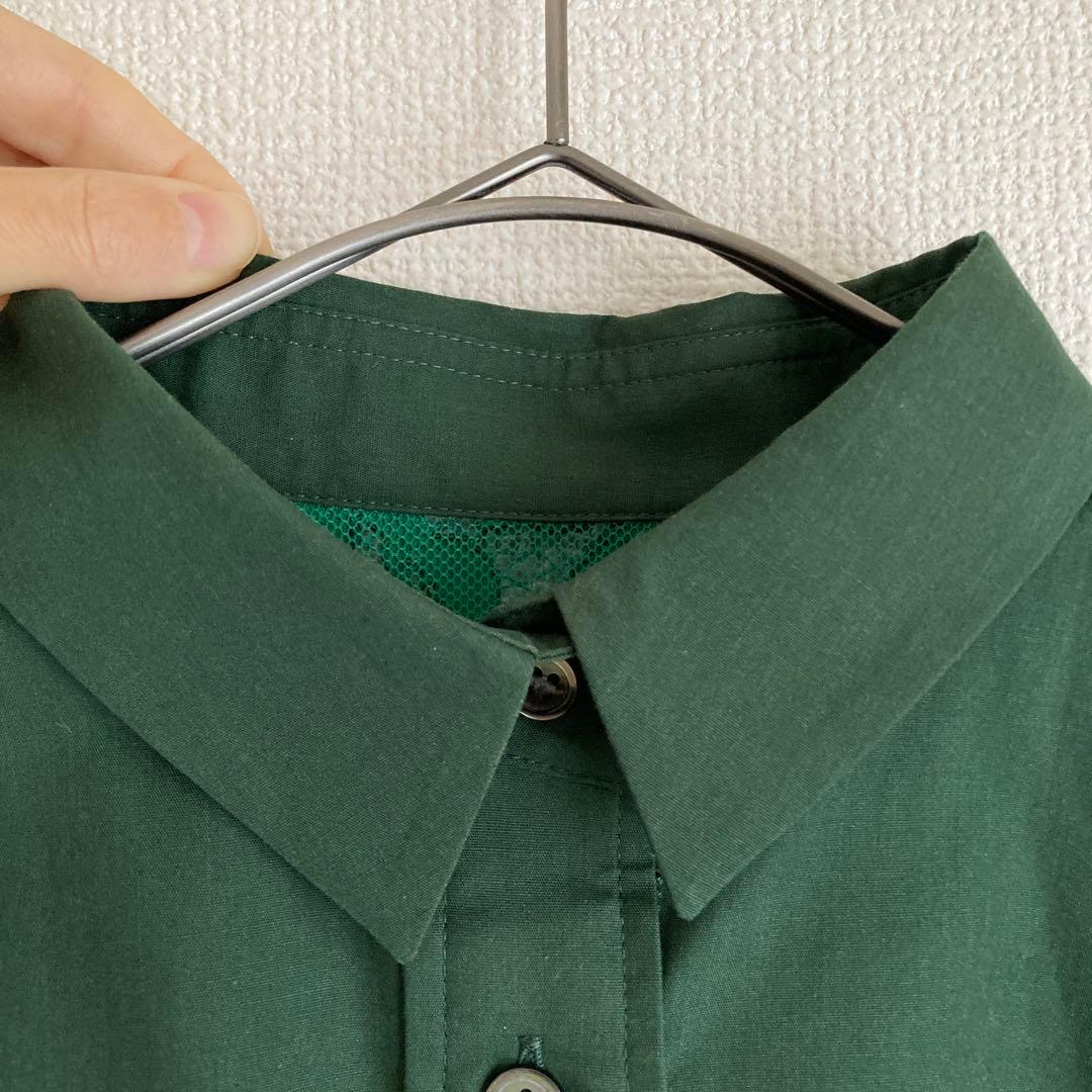 【ほぼ新品】2 M サイズ sacai ダークグリーン レース付き長袖シャツ