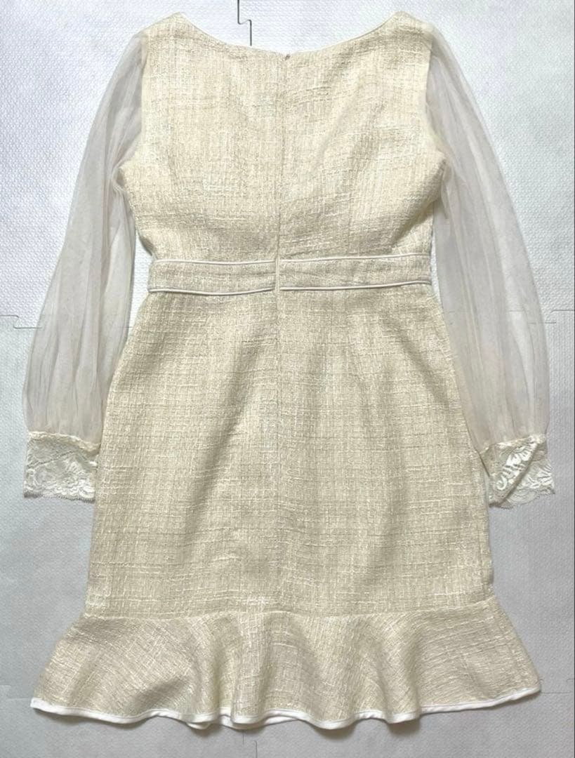 JEWELS ジュエルズ キャバクラ ドレス プリーツ ツイード シアー レース