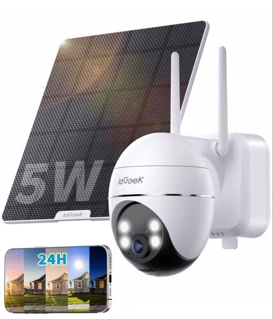 影*様 ieGeek 防犯カメラ 屋外 5Wソーラー充電 監視カメラ
