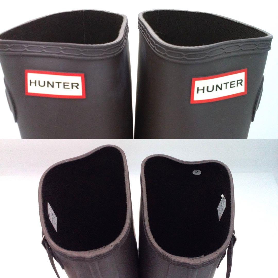 HUNTERレインブーツ ダークブラウン us8 25cm 新品保管品 箱入り