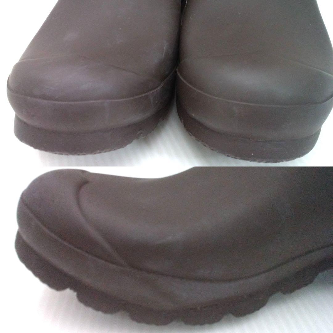 HUNTERレインブーツ ダークブラウン us8 25cm 新品保管品 箱入り