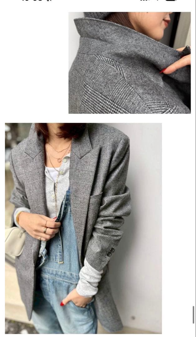 L'Appartement GLENCHECKSINGLE JACKET 日本製