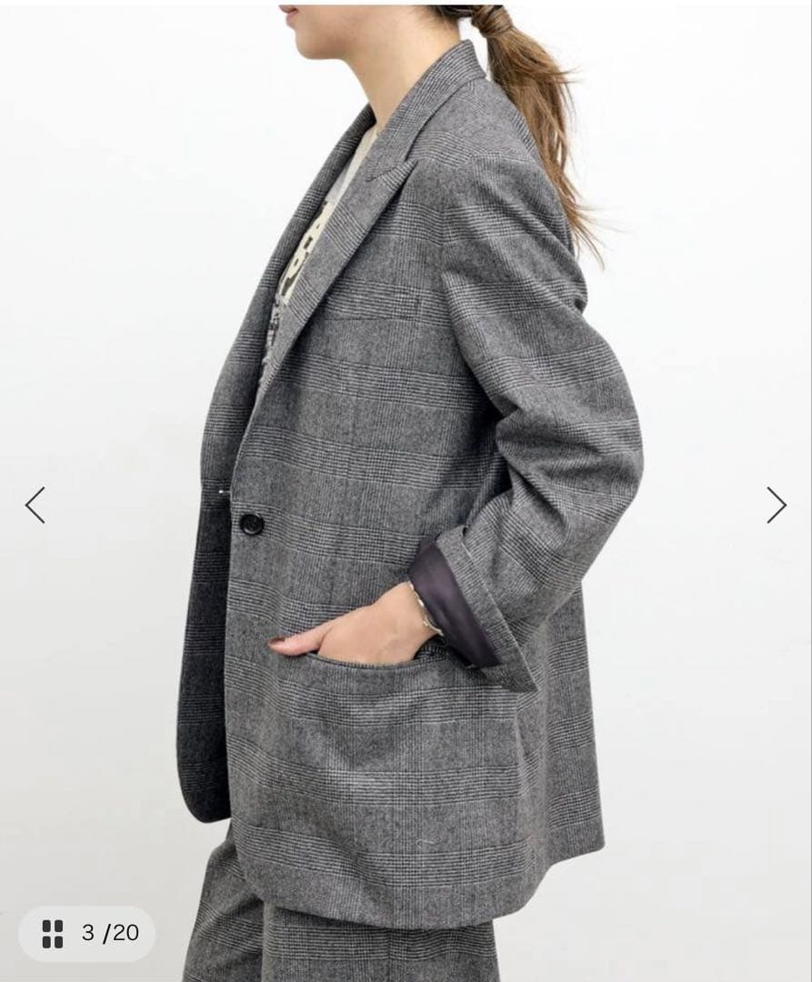 L'Appartement GLENCHECKSINGLE JACKET 日本製