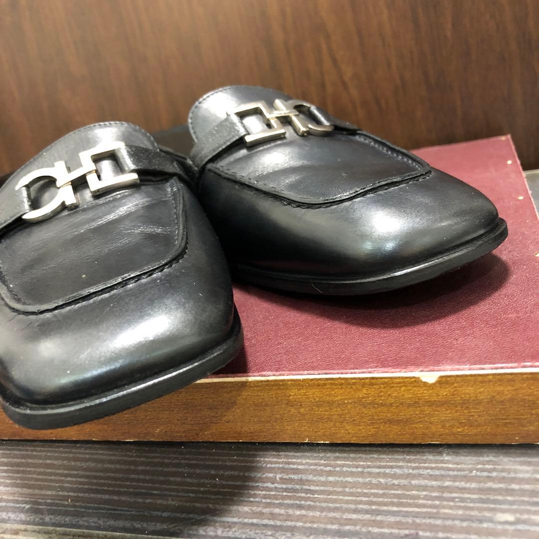 サンダル　ミュール　サルヴァトーレフェラガモ　24cm　レザー黒