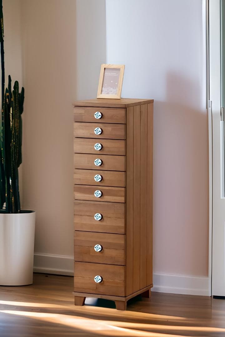 送料無料・A4・クリスタル調取っ手のフェミニン多段チェスト9段・色選択可