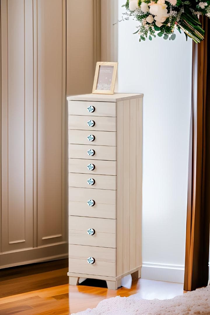 送料無料・A4・クリスタル調取っ手のフェミニン多段チェスト9段・色選択可