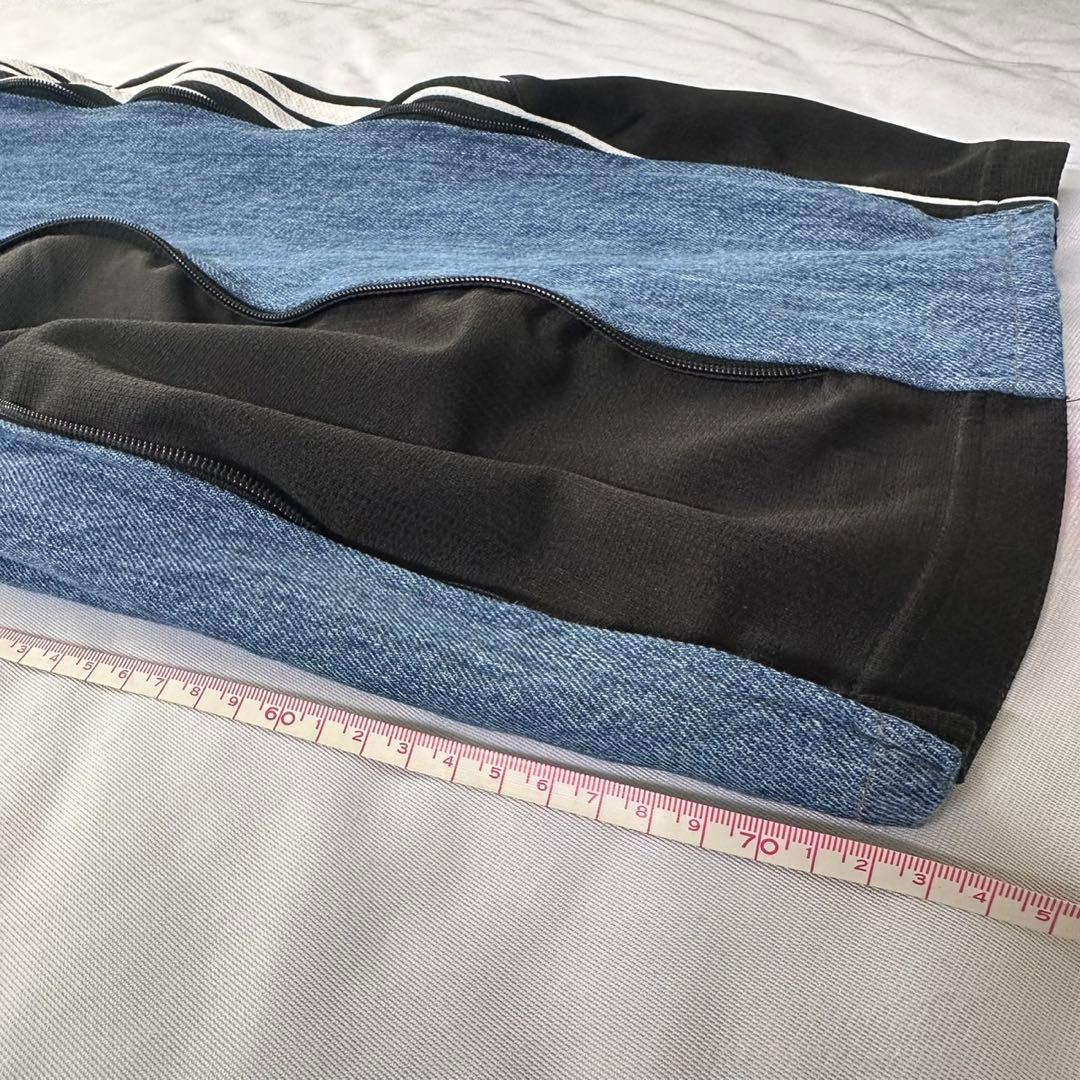 ⭐︎人気⭐︎リメイク　デニム　古着　韓国　4ジッパーデニム　アディダス　RMD018