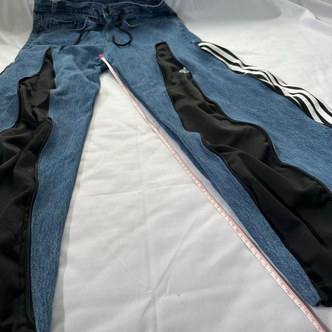 ⭐︎人気⭐︎リメイク　デニム　古着　韓国　4ジッパーデニム　アディダス　RMD018