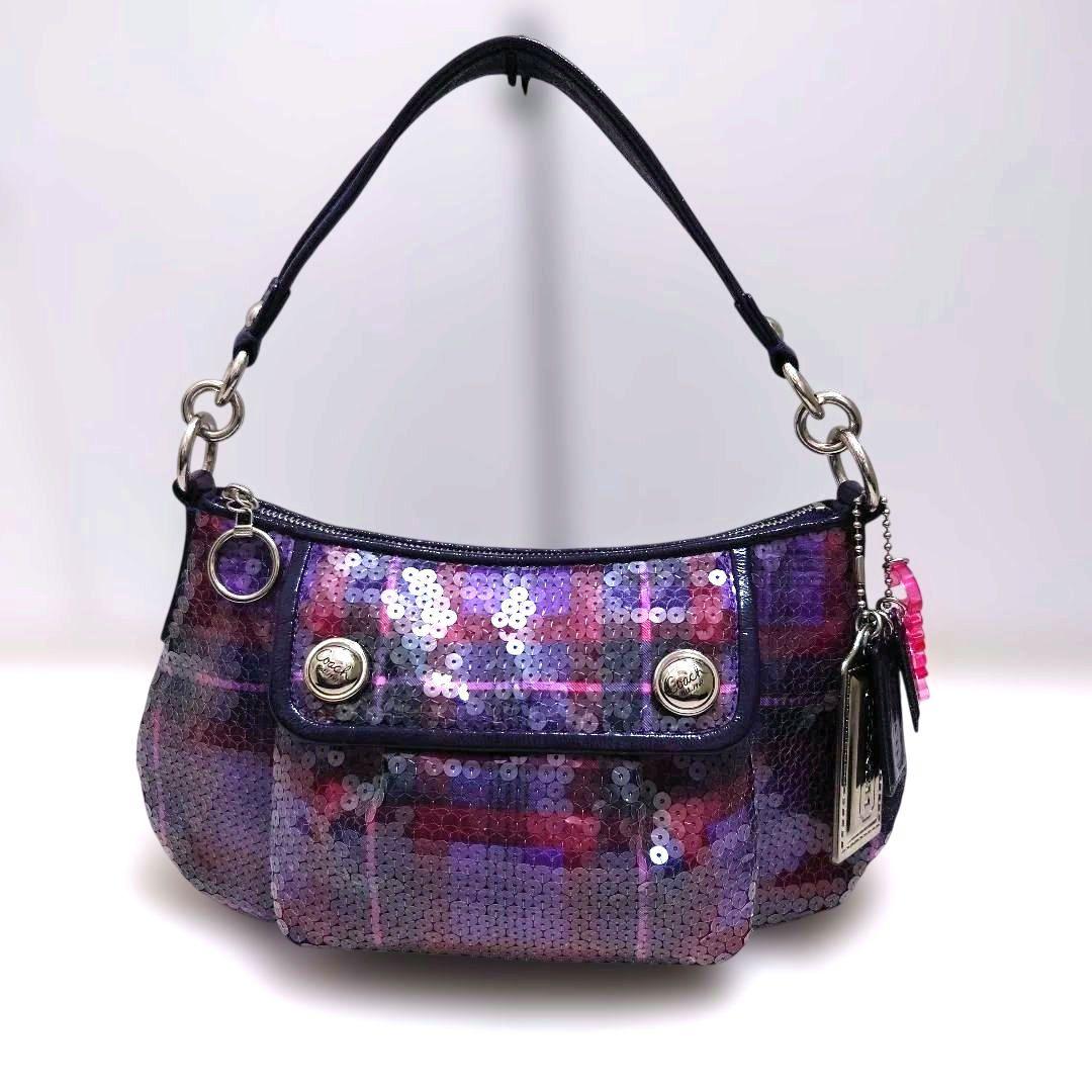 美品 COACH POPPY ハンドバッグ スパンコール