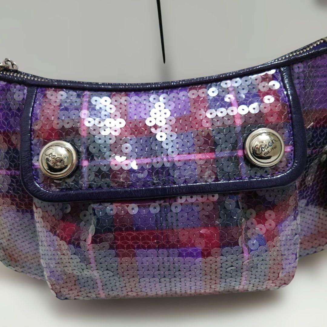 美品 COACH POPPY ハンドバッグ スパンコール