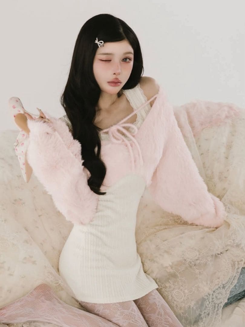 Darich ケーブルニットソーセットミニワンピース