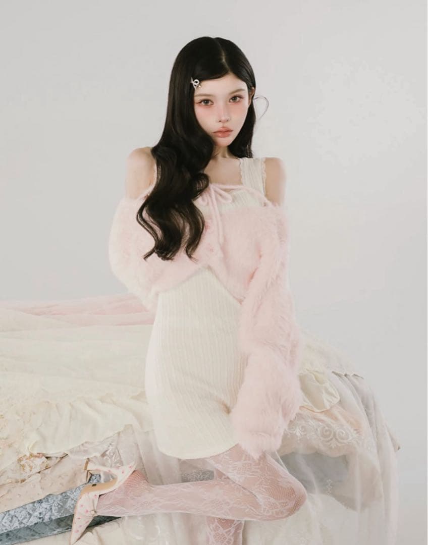 Darich ケーブルニットソーセットミニワンピース