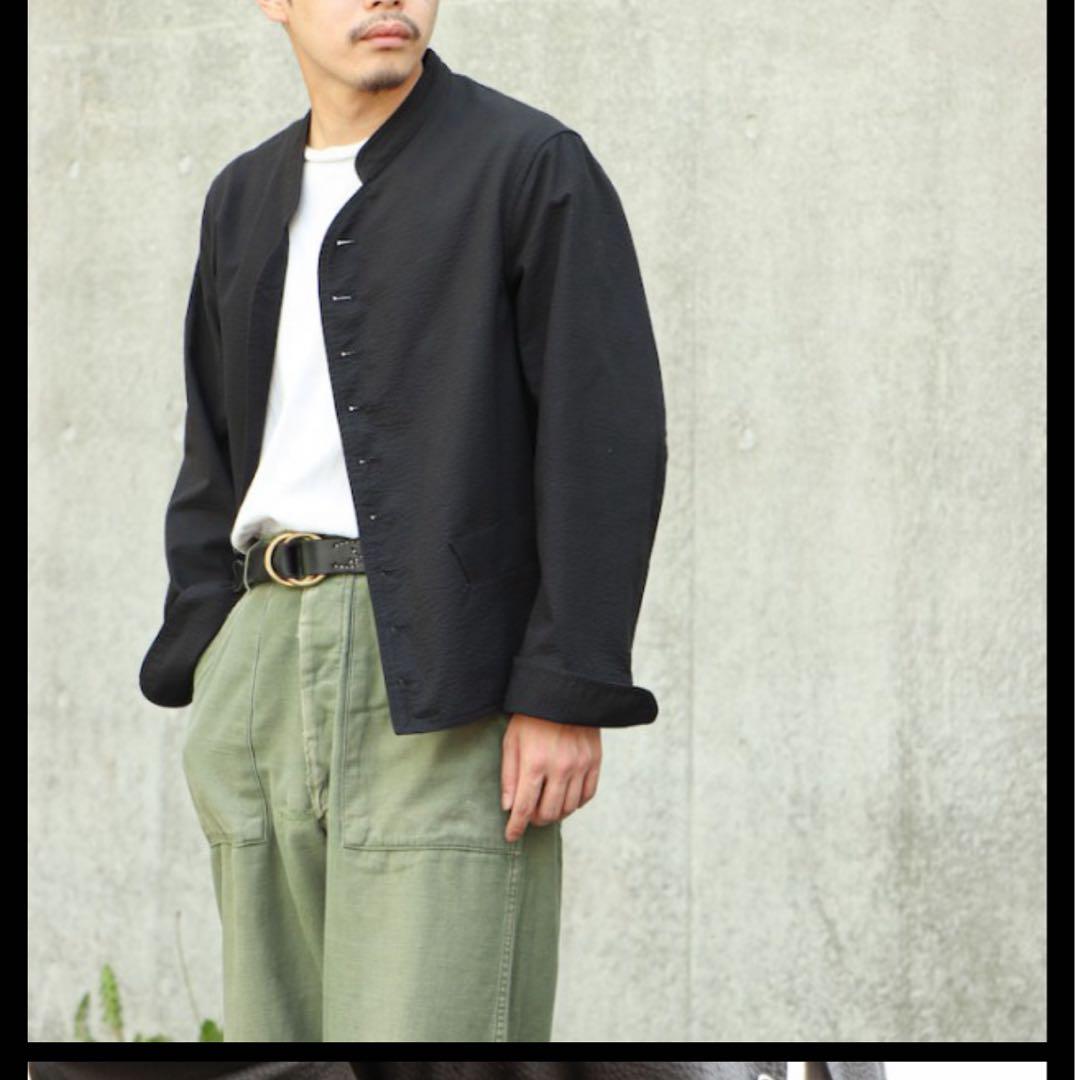 ANATOMICA 春夏 ドルマンジャケット シアサッカー コットン 黒 M