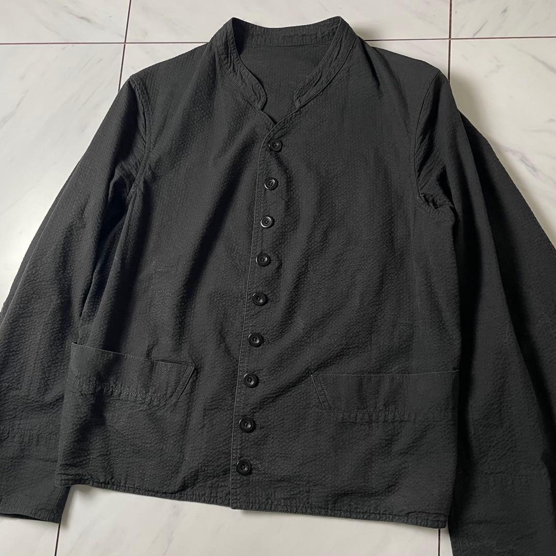 ANATOMICA 春夏 ドルマンジャケット シアサッカー コットン 黒 M