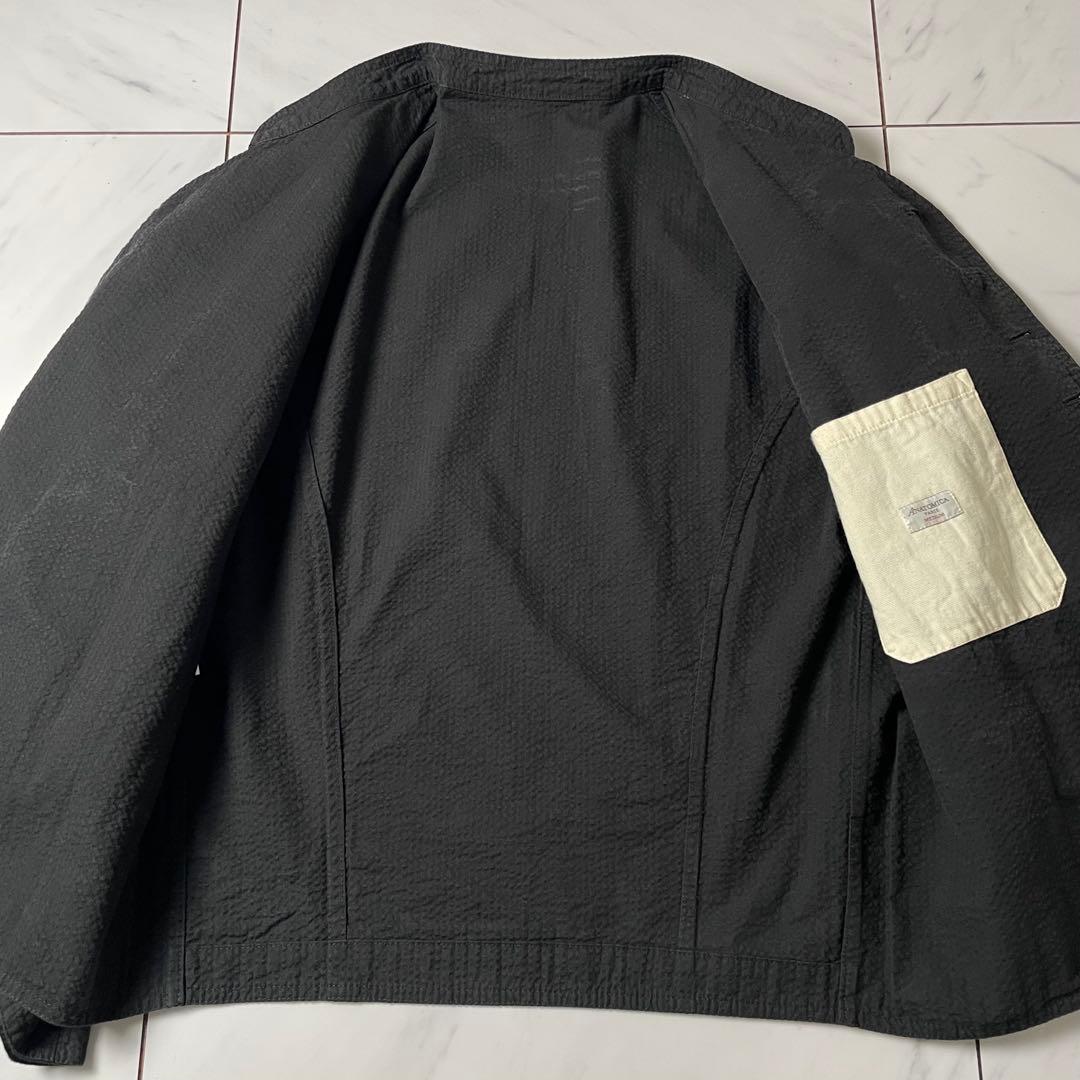 ANATOMICA 春夏 ドルマンジャケット シアサッカー コットン 黒 M