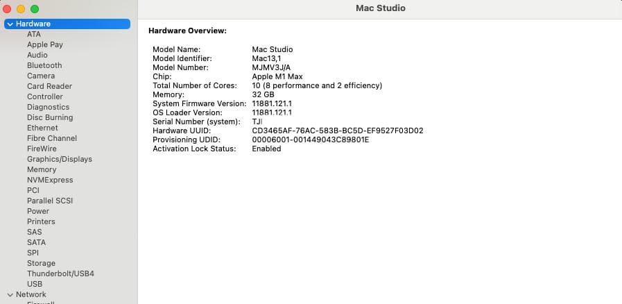 Macデスクトップ Mac Studio M1 Max 32GB 512GB