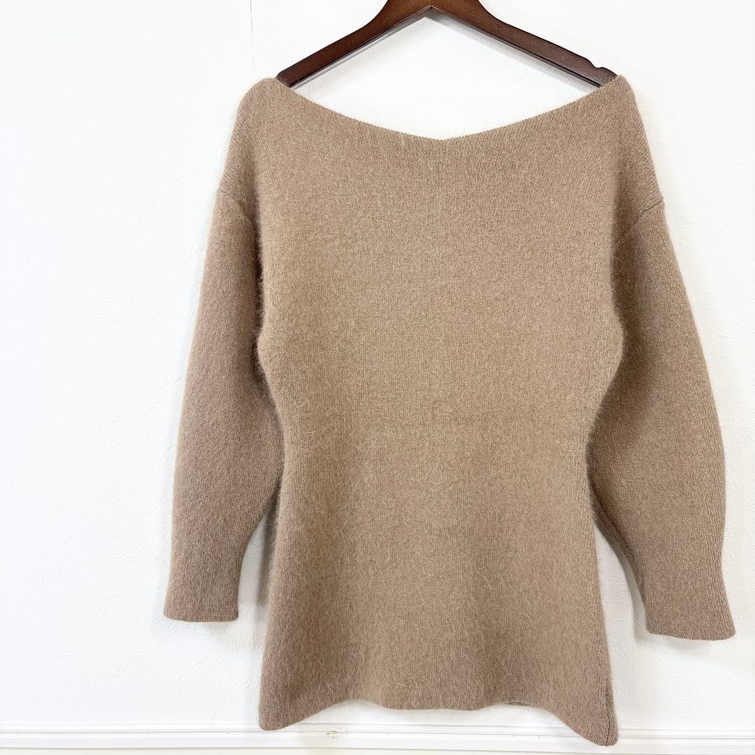 63 美品　THE TOE ニットワンピース ベージュ