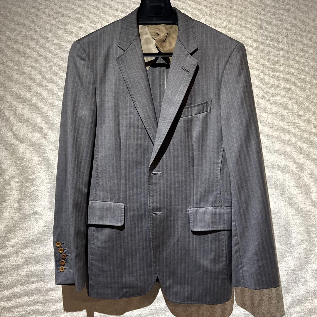 M*〜様 ポールスミス グレー ストライプ ビジネススーツ セットアップ