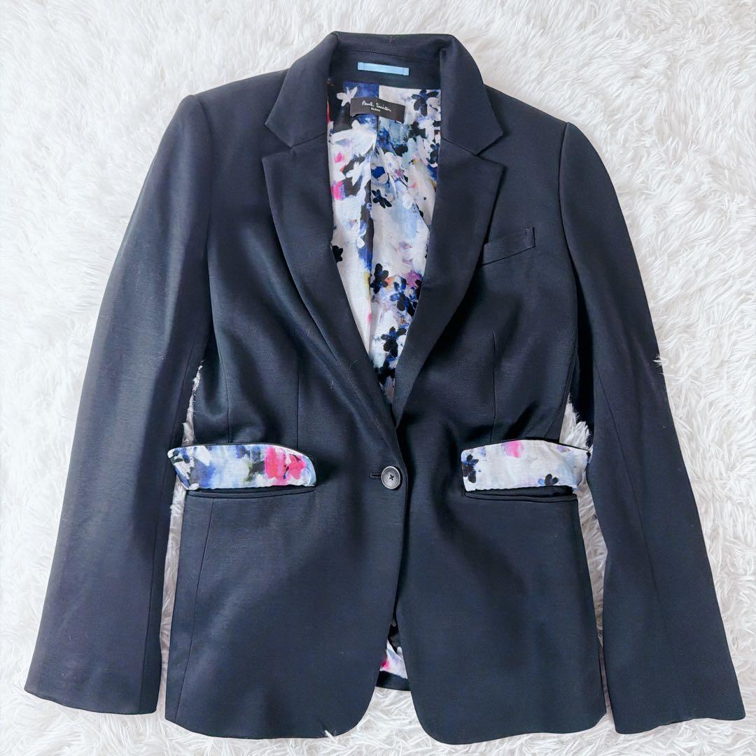 Paul Smith Black 大きいサイズ 裏地 花柄 テーラードジャケット