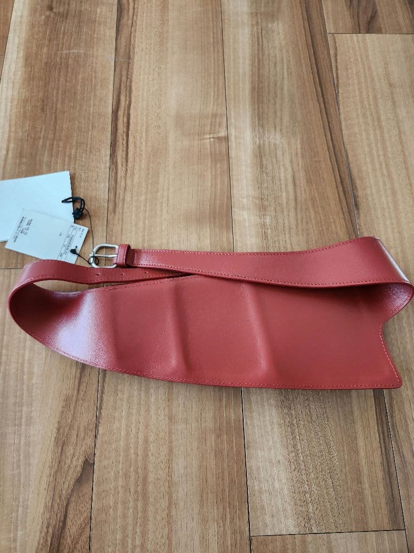 レザーウエストポーチ レッド