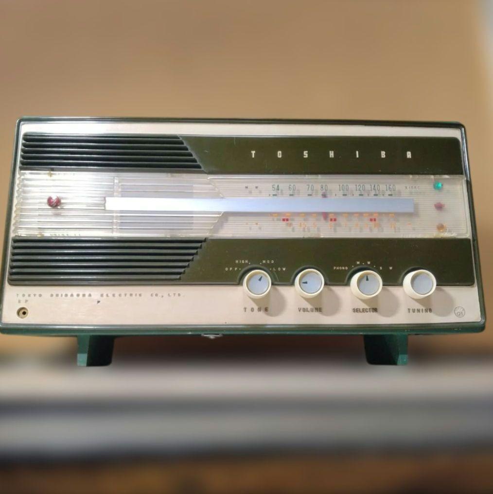 昭和レトロマツダラジオうぐいすQS TOSHIBA5UD-241型真空管ラジオ