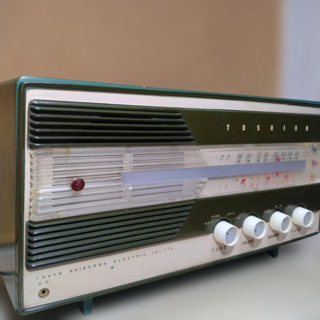 昭和レトロマツダラジオうぐいすQS TOSHIBA5UD-241型真空管ラジオ