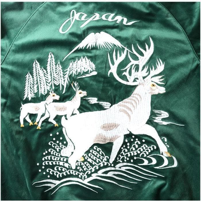 新品＊HOUSTON 別珍 スーベニアジャケット トナカイ柄 ブラック XL