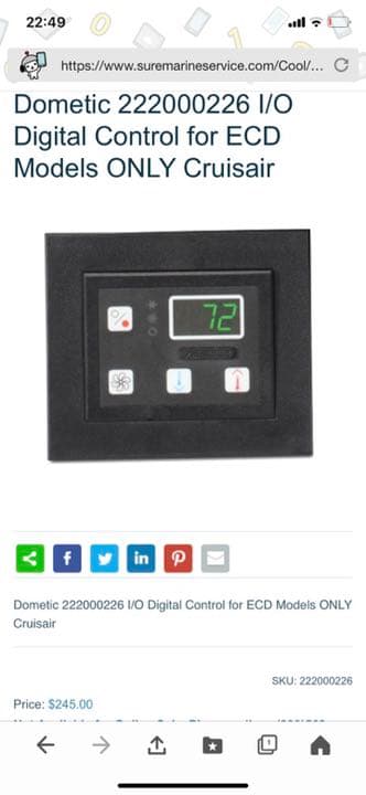 ドメティック　マリンエアコンリモコン