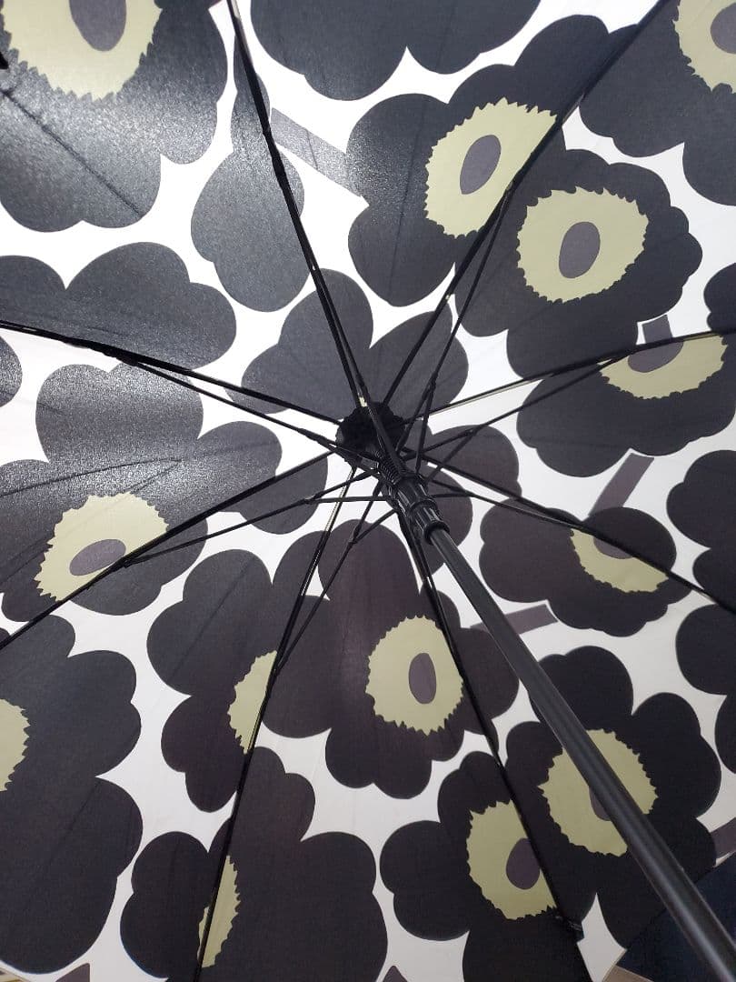 未使用　マリメッコ　ワンタッチ　長傘　ウニッコ　ブラック