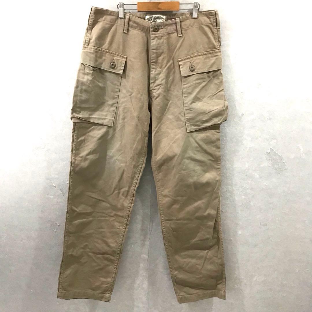 AVIREX ビッグロゴ カーゴパンツ ミリタリーパンツ ブラウン Ｌ