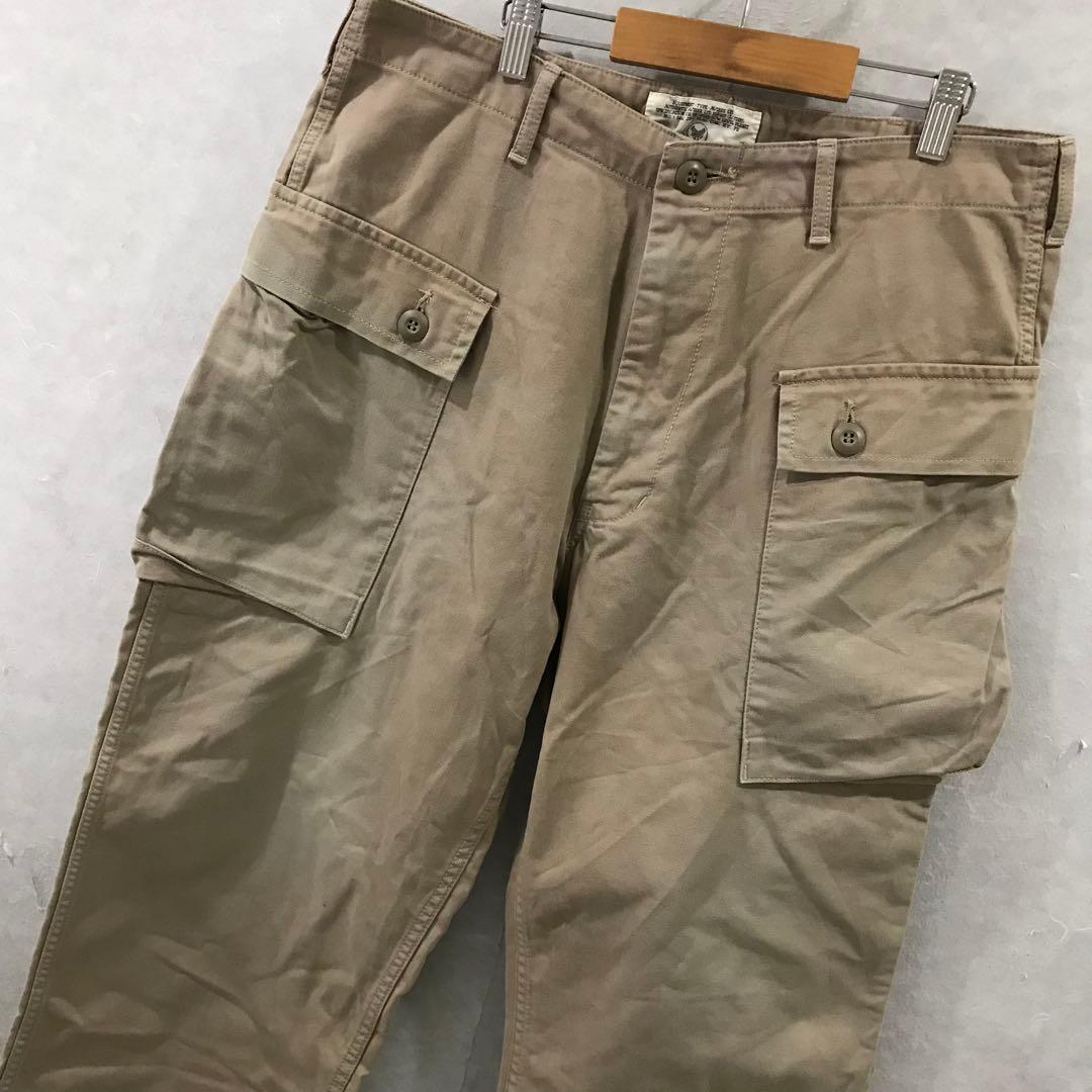 AVIREX ビッグロゴ カーゴパンツ ミリタリーパンツ ブラウン Ｌ