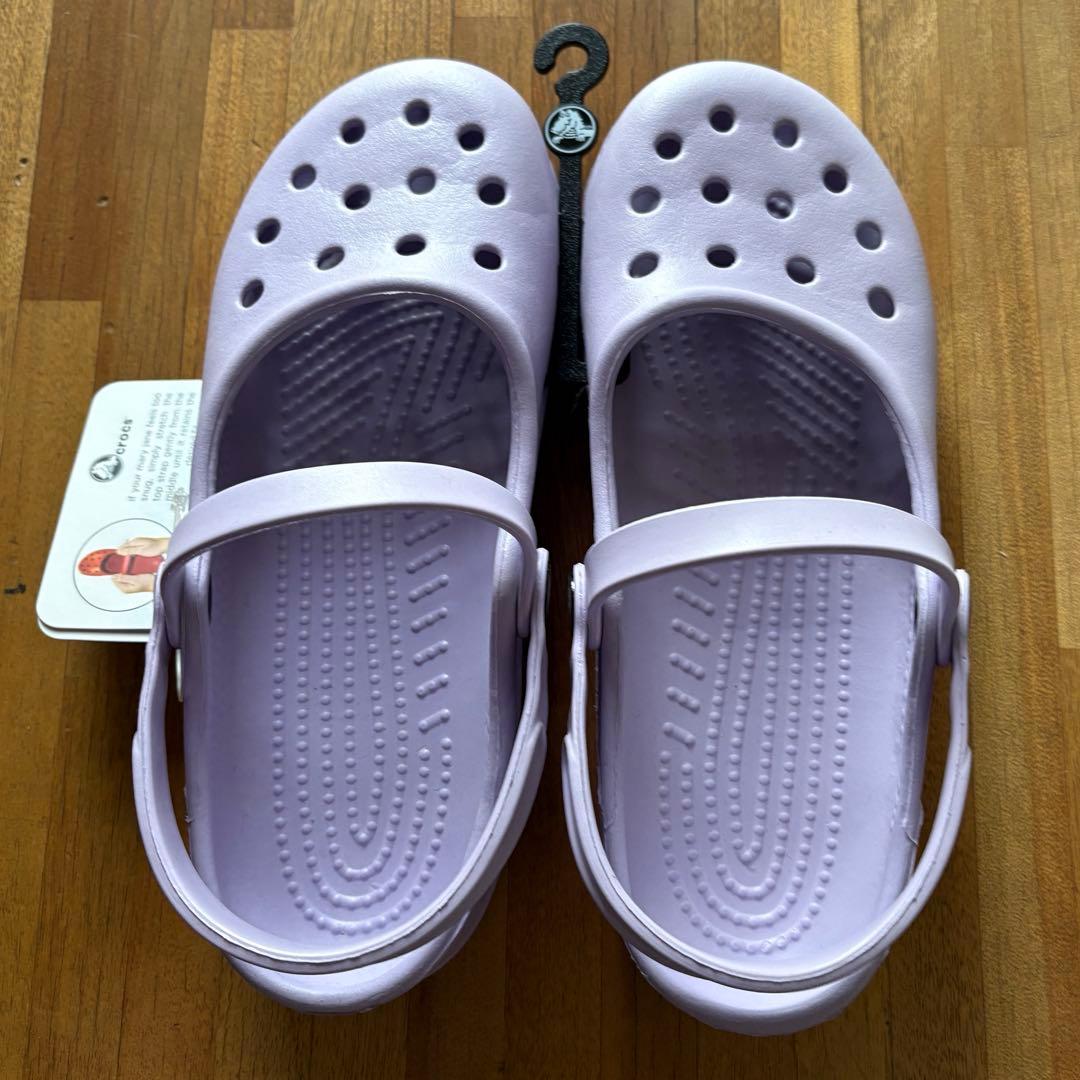 新品　クロックスメリージェーンパステルパープル　W7 レディース