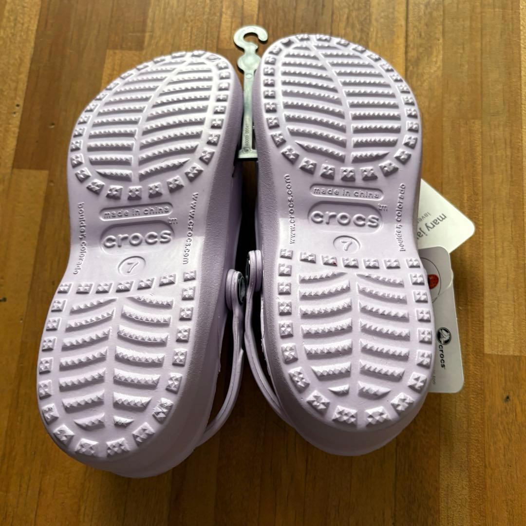 新品　クロックスメリージェーンパステルパープル　W7 レディース