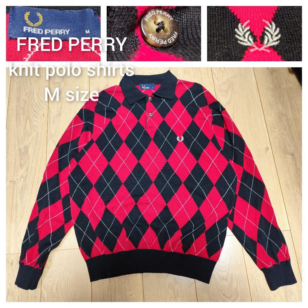 FRED PERRY M フレッドペリー ニット セーター アーガイル柄 ロゴ