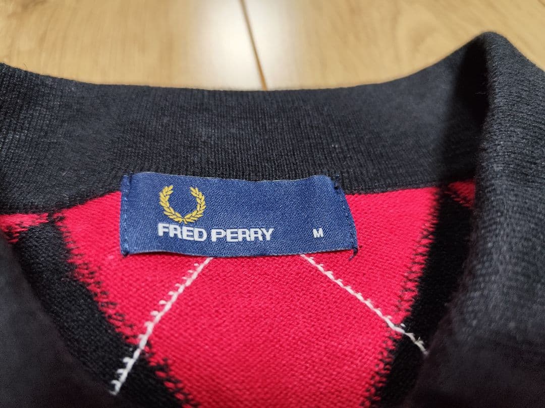 FRED PERRY M フレッドペリー ニット セーター アーガイル柄 ロゴ
