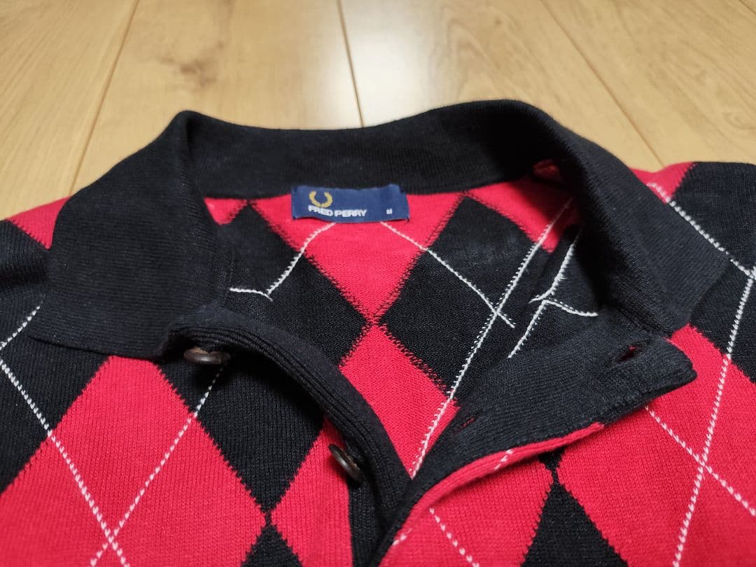FRED PERRY M フレッドペリー ニット セーター アーガイル柄 ロゴ
