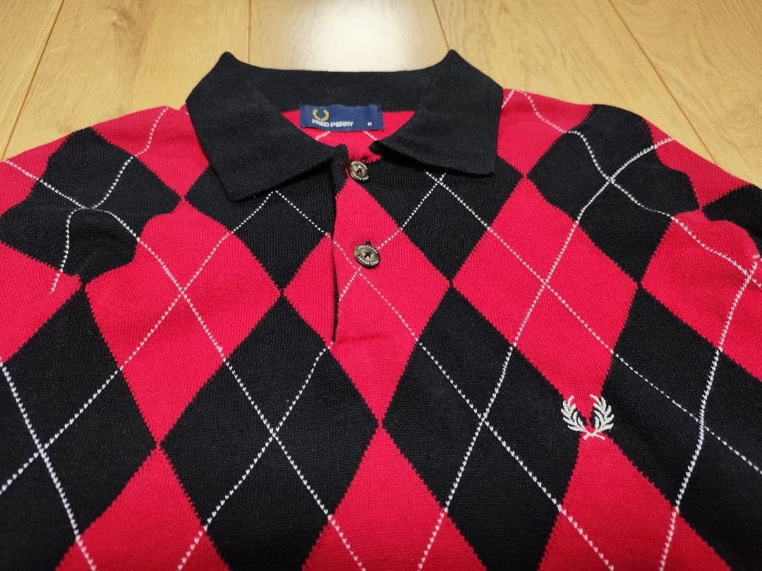 FRED PERRY M フレッドペリー ニット セーター アーガイル柄 ロゴ