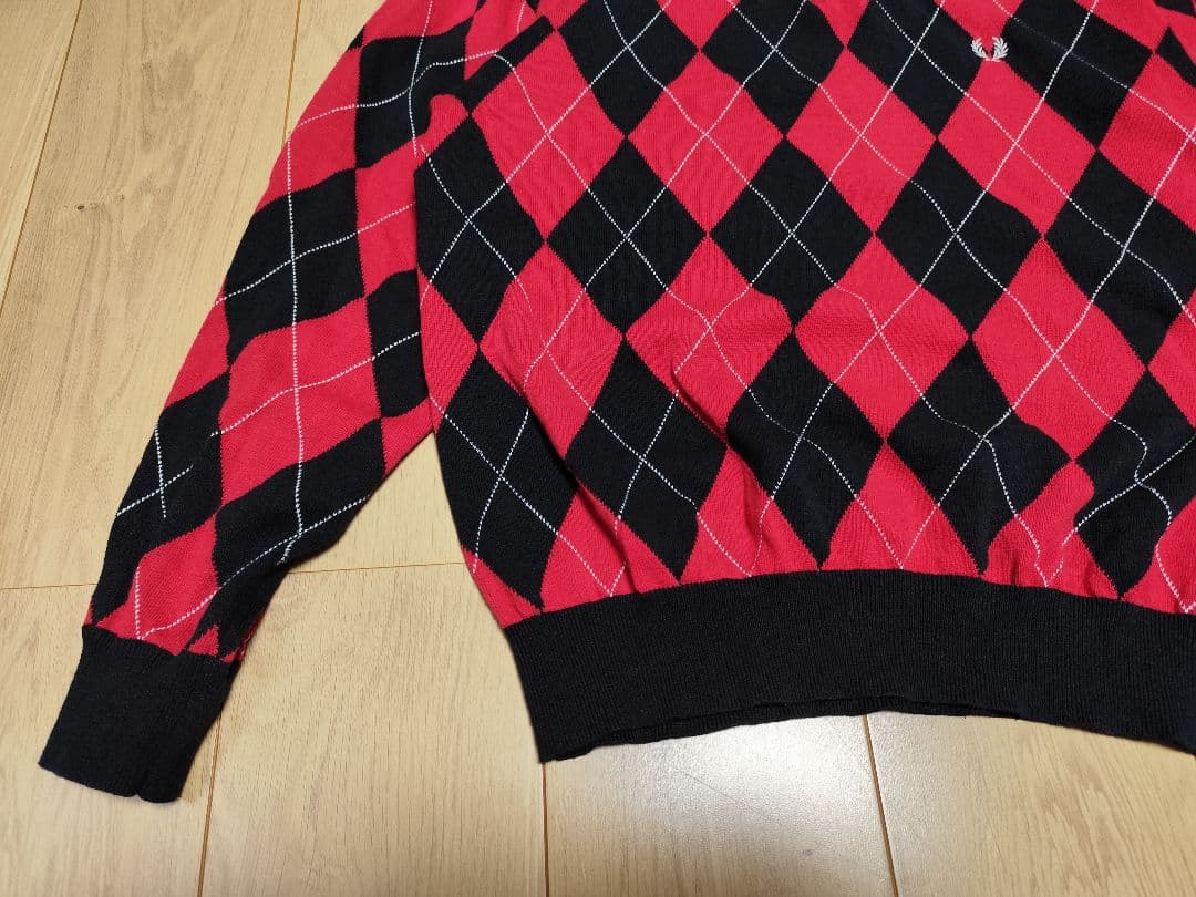 FRED PERRY M フレッドペリー ニット セーター アーガイル柄 ロゴ
