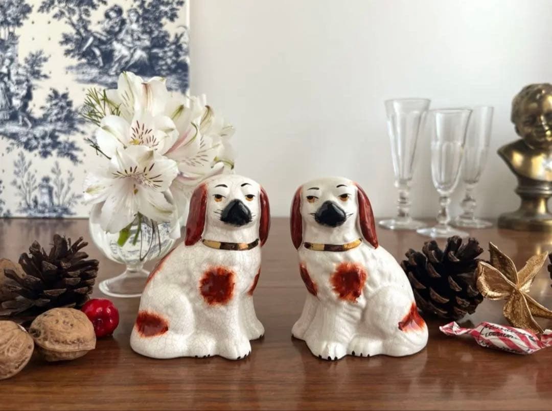 英国ヴィンテージ ♤ 小さなスタッフォードシャー・ドッグ