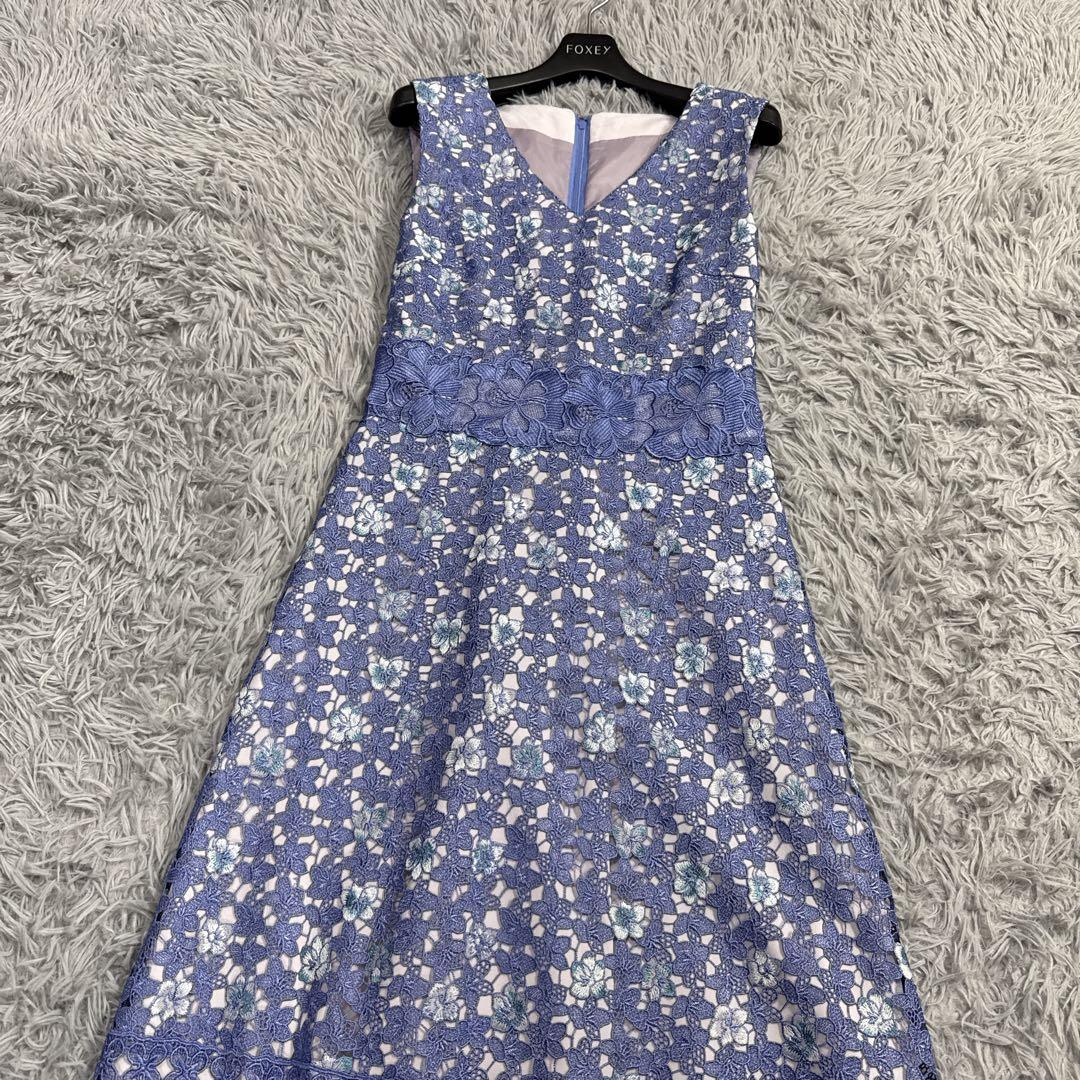 極美品✨グレースコンチネンタル フラワーレースワンピース お呼ばれ 青 '20年