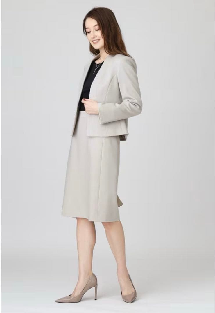 COUP DE CHANCE セットアップ ノーカラージャケットタイトスカート