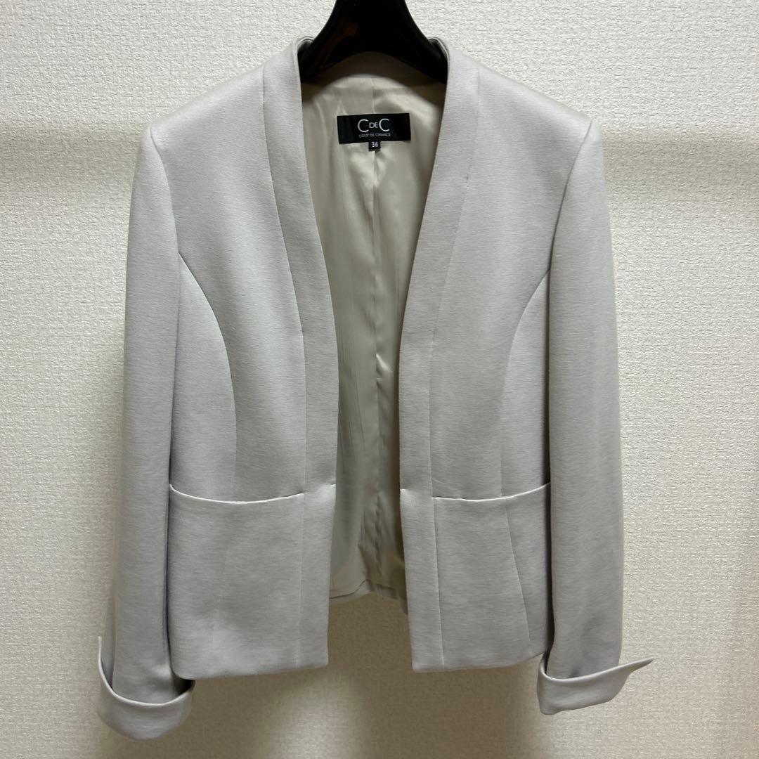 COUP DE CHANCE セットアップ ノーカラージャケットタイトスカート