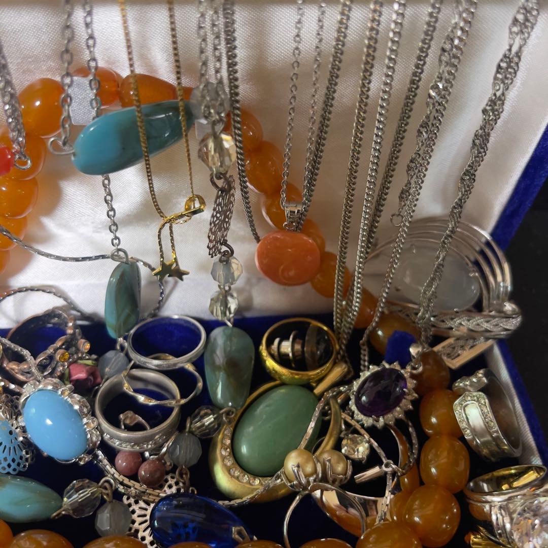 遺品整理 アクセサリー 大量 まとめ 本真珠ネックレス silver刻印水晶