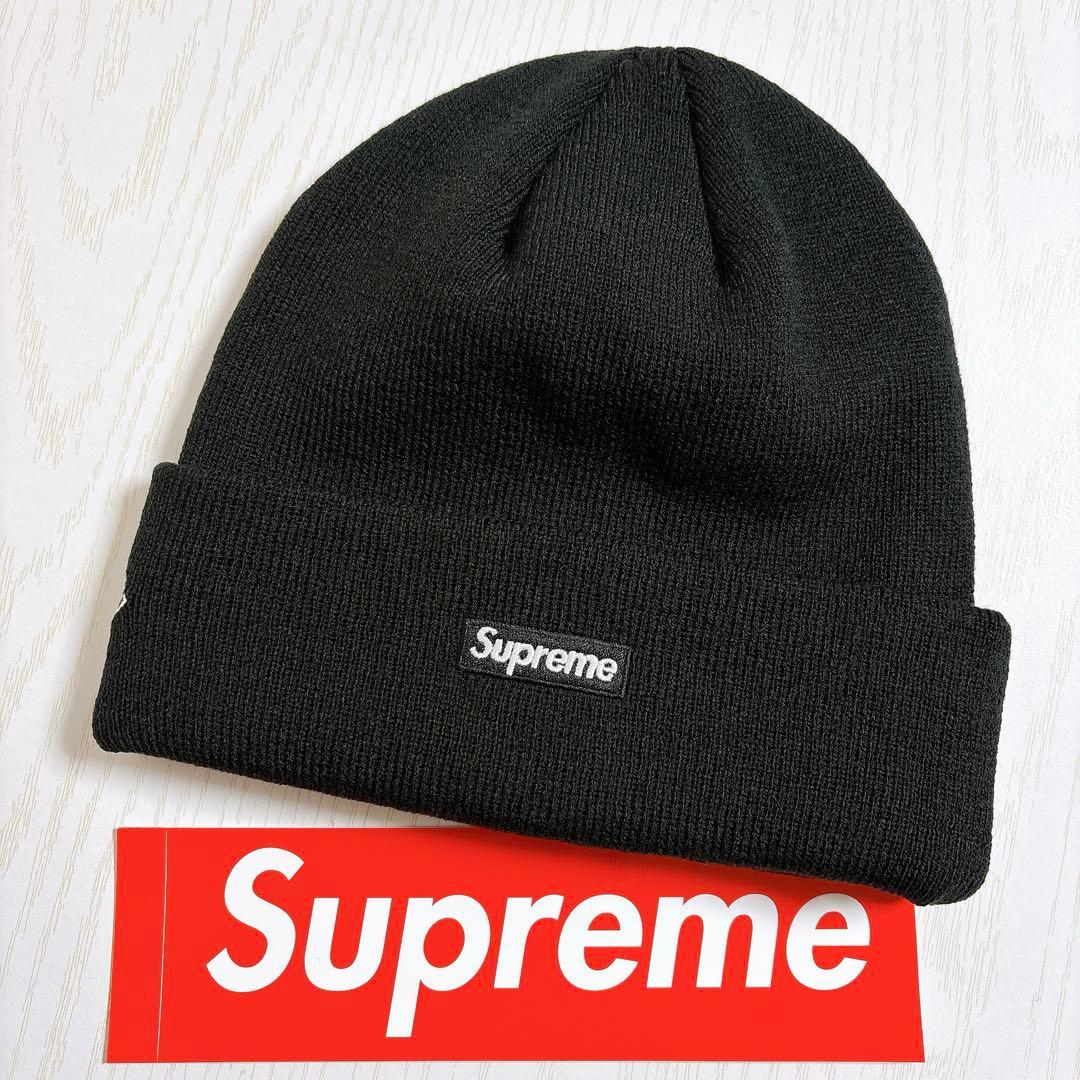 Supreme NEW ERA ニット帽　ビーニー　Sロゴ ブラック　ピンク　黒