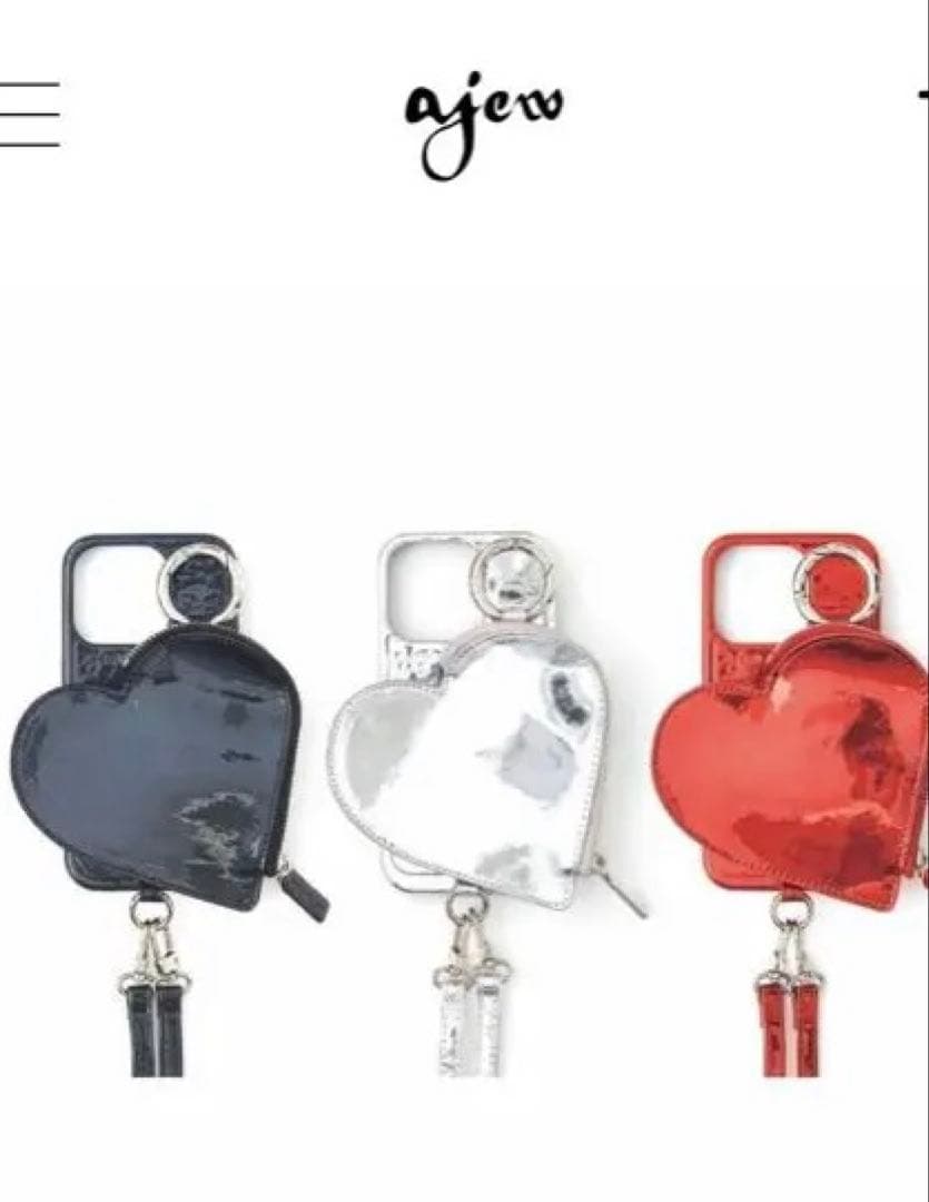 エジュー⭐︎ajew⭐︎iPhone 17Pro Max用 PVCハートレッド完売